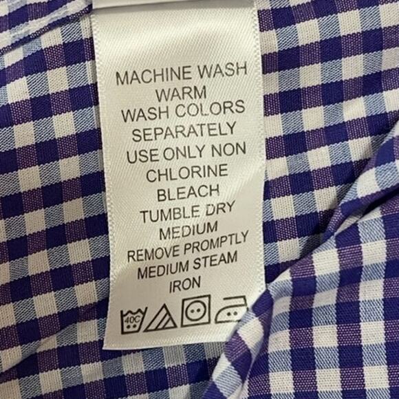 KS Signature Men's Long Sleeves Plaid Shirt Button Up Size‎ 17 Tall New - Picture 8 of 12